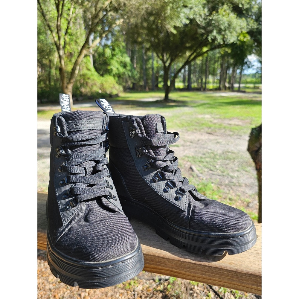 Dr. Martens Combs Tech Black Canvas Utility Ankle Boots Womens Size 9